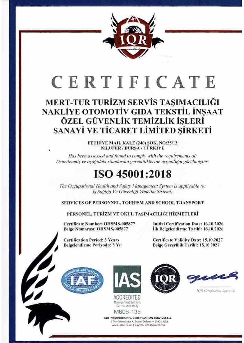 ISO 45001:2018 — Occupational Health and Safety Management System